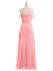 Hors De l'Épaule Col En Cœur Tulle Robe Flamant