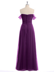 Hors De l'Épaule Col En Cœur Tulle Robe Raisin Grande Taille