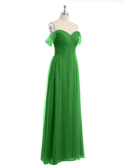 Hors De l'Épaule Col En Cœur Tulle Robe Vert Grande Taille
