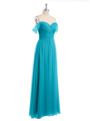 Hors De l'Épaule Col En Cœur Tulle Robe Jade