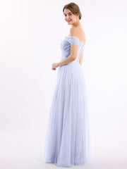 Hors De l'Épaule Col En Cœur Tulle Robe Lavande