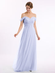 Hors De l'Épaule Col En Cœur Tulle Robe Lavande