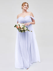 Hors De l'Épaule Col En Cœur Tulle Robe Lavande