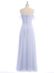 Hors De l'Épaule Col En Cœur Tulle Robe Lavande Grande Taille