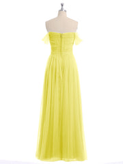 Hors De l'Épaule Col En Cœur Tulle Robe Citron Grande Taille