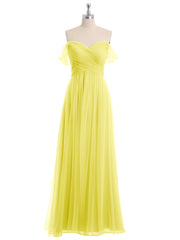 Hors De l'Épaule Col En Cœur Tulle Robe Citron Grande Taille