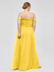 Hors De l'Épaule Col En Cœur Tulle Robe Souci Grande Taille