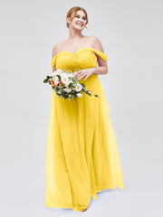 Hors De l'Épaule Col En Cœur Tulle Robe Souci Grande Taille