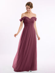 Hors De l'Épaule Col En Cœur Tulle Robe Mûre