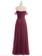 Hors De l'Épaule Col En Cœur Tulle Robe Mûre Grande Taille