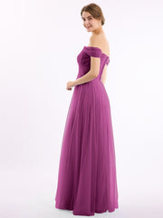 Hors De l'Épaule Col En Cœur Tulle Robe Orchidee