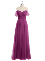 Hors De l'Épaule Col En Cœur Tulle Robe Orchidee