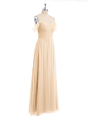 Hors De l'Épaule Col En Cœur Tulle Robe Pêche