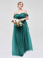 Hors De l'Épaule Col En Cœur Tulle Robe Paon Grande Taille