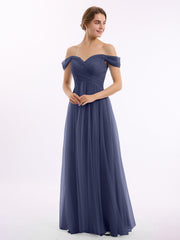 Hors De l'Épaule Col En Cœur Tulle Robe Orageux