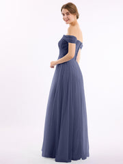 Hors De l'Épaule Col En Cœur Tulle Robe Orageux