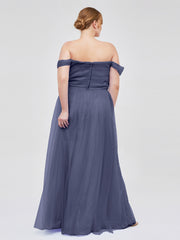 Hors De l'Épaule Col En Cœur Tulle Robe Orageux Grande Taille