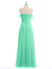 Hors De l'Épaule Col En Cœur Tulle Robe Turquoise Grande Taille
