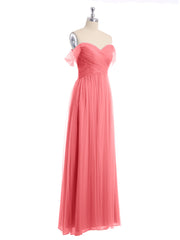 Hors De l'Épaule Col En Cœur Tulle Robe Pastèque