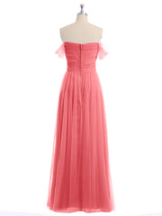 Hors De l'Épaule Col En Cœur Tulle Robe Pastèque Grande Taille