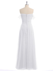 Hors De l'Épaule Col En Cœur Tulle Robe Blanc Grande Taille