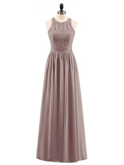 Robe Longue Dentelle avec Illusion Col en Cœur Dusk