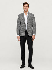Blazer Homme à Revers Pointu avec Une Fente Simple