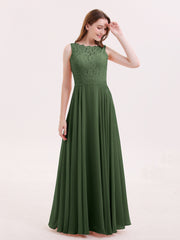 Dentelle Bustier Jupe en Mousseline Robe Longue Olive Verte Grande Taille