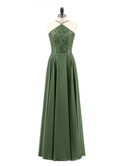 Dentelle et Mousseline Robe Demoiselle d'honneur Olive Verte