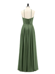 Dentelle et Mousseline Robe Demoiselle d'honneur Olive Verte