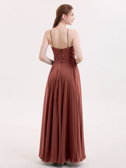 Dentelle et Mousseline Robe Demoiselle d'honneur terracotta Grande Taille