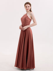 Dentelle et Mousseline Robe Demoiselle d'honneur terracotta