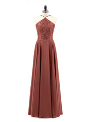 Dentelle et Mousseline Robe Demoiselle d'honneur terracotta Grande Taille