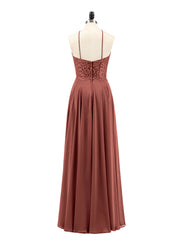 Dentelle et Mousseline Robe Demoiselle d'honneur terracotta Grande Taille