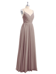 Mousseline Robes De Demoiselle d'Honneur Avec Spaghetti Bretelles Dusk Grande Taille