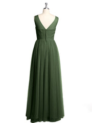 Illusion Col Croisé Tulle Robes De Demoiselle d'Honneur Olive Verte Grande Taille