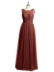Illusion Col Croisé Tulle Robes De Demoiselle d'Honneur terracotta
