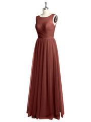 Illusion Col Croisé Tulle Robes De Demoiselle d'Honneur terracotta