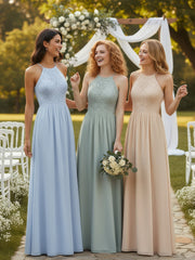 Licou Robe Longue avec Dentelle Bustier Bleu Ciel Grande Taille