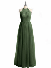 Dentelle Corsage Et Tulle Jupe Robes Longues Olive Verte Grande Taille