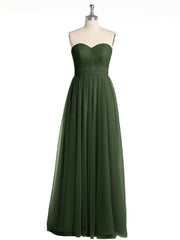 Sans Bretelles Col En Cœur Cou Tulle Robes Avec Nœud Olive Verte Grande Taille