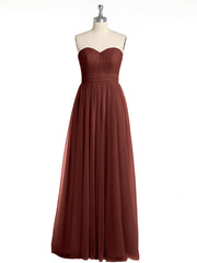 Sans Bretelles Col En Cœur Cou Tulle Robes Avec Nœud terracotta Grande Taille