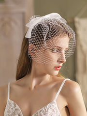 Voile de mariée avec nœud en satin
