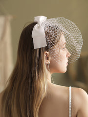 Voile de mariée avec nœud en satin