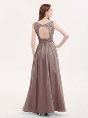 Dentelle et Mousseline Robes avec Dos Nu Dusk Grande Taille