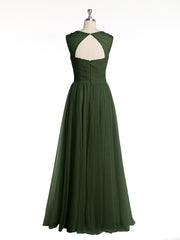 CROISÉ-Plissée Tulle Robes Longues Avec Bretelles Perlées Olive Verte