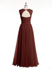 CROISÉ-Plissée Tulle Robes Longues Avec Bretelles Perlées terracotta