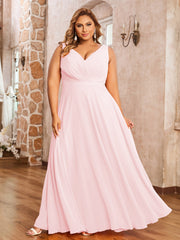Spaghetti Bretelle Dentelle Robe avec Corset Dos Rose Pâle Grande Taille