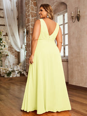 Spaghetti Bretelle Dentelle Robe avec Corset Dos Jonquille Grande Taille
