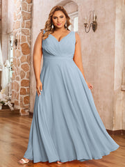 Spaghetti Bretelle Dentelle Robe avec Corset Dos Bleu Poudré Grande Taille